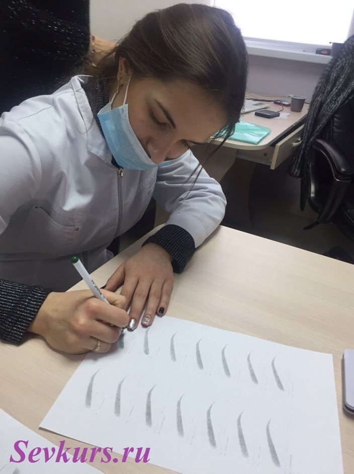 Практическое занятие на тему: "Татуаж бровей".